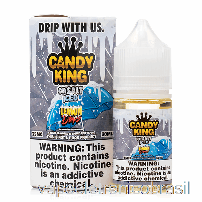 Vape Recarregável Gotas De Limão Gelado - Candy King On Salt - 30ml 50mg